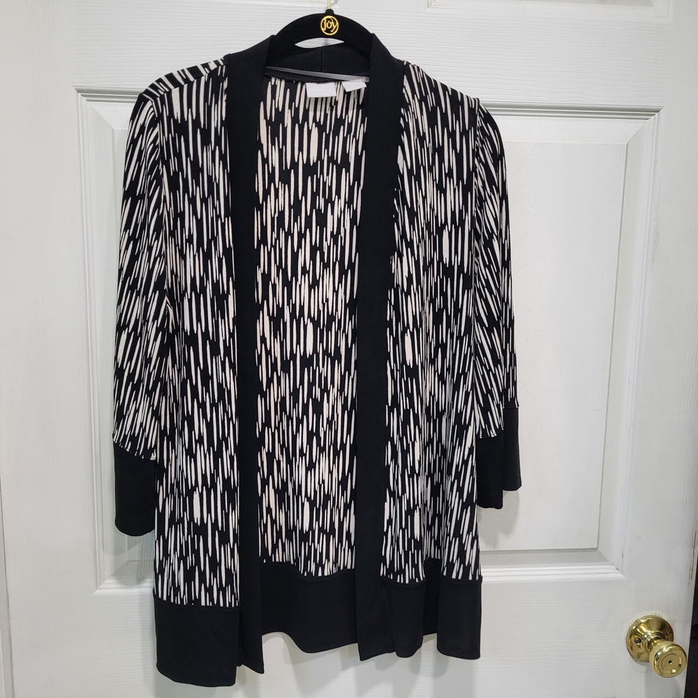 Chico's Black and White Patterned Women's Jacket by Chico's Traveler